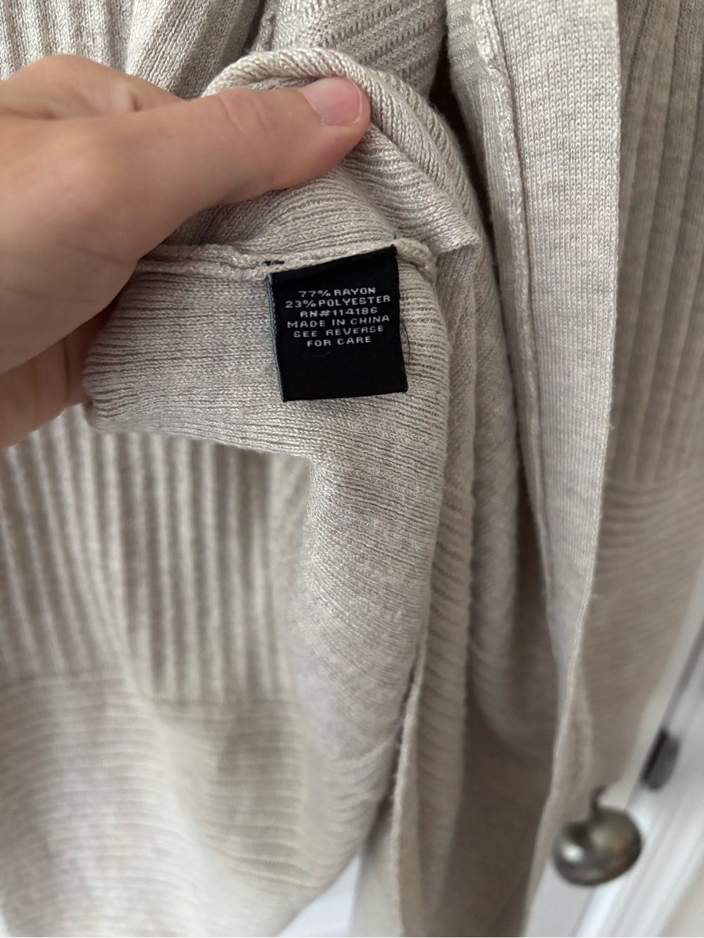 Verve Ami Neutral Ribbed Open-Front Cardigan M - Picture 3 of 7